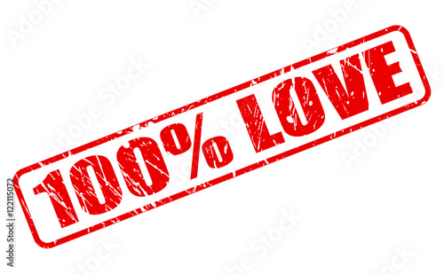 100 PERCENT LOVE red stamp text
