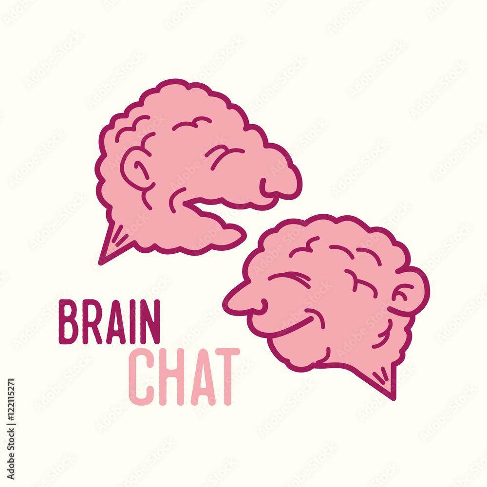 Two brains as text bubble, vector illustration Two brains as text bubble, vector illustration