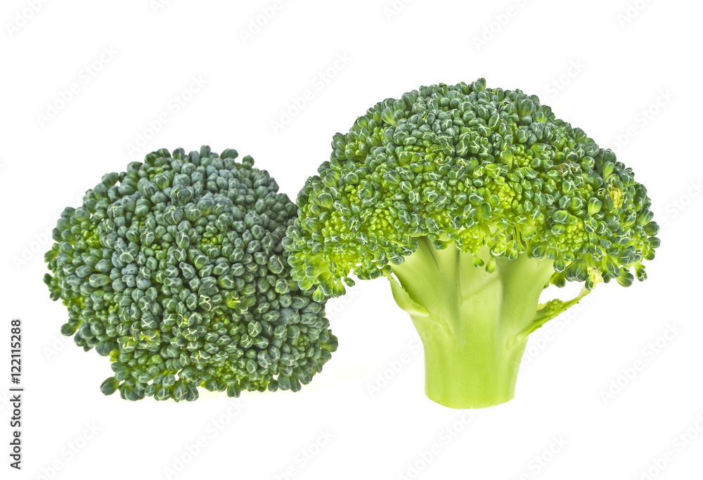 Fresh broccoli isolated on white background, closeup Fresh broccoli isolated on white background, closeup