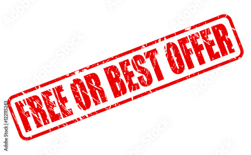 FREE OR BEST OFFER red stamp text