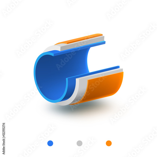 pipe 3 layers vector illustration structure object