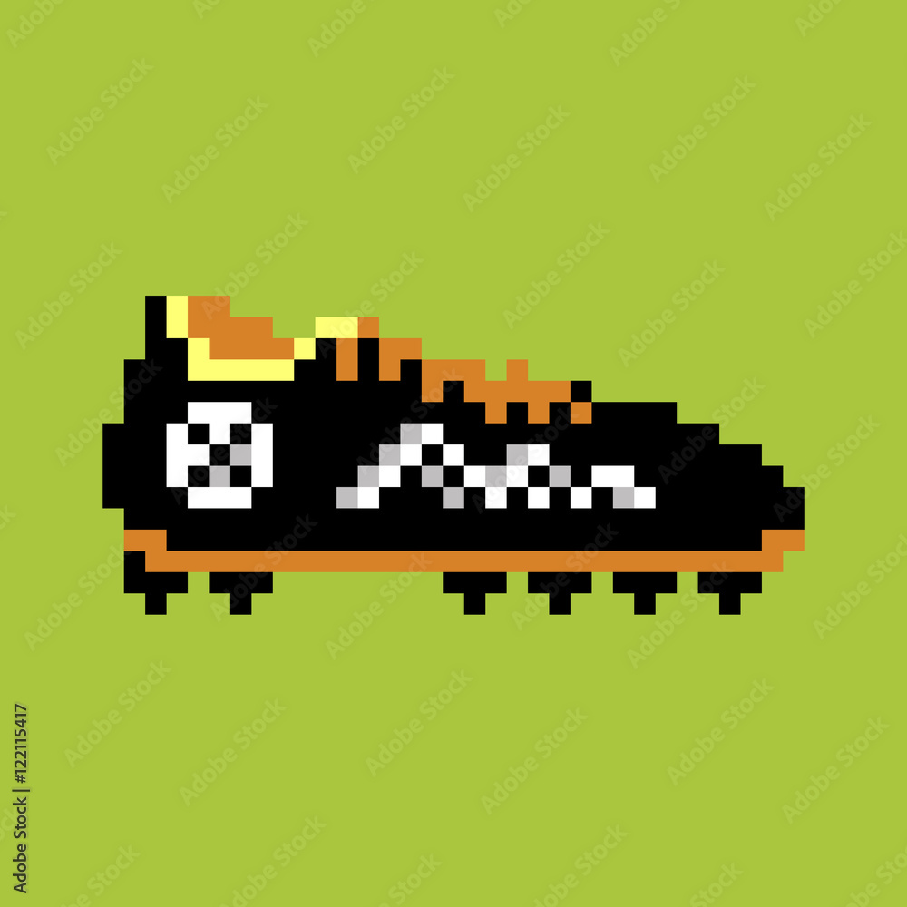 Pixel football boot, pixelart vector Stock Vector Adobe Stock