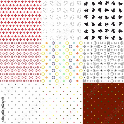 Set of seamless textures various types