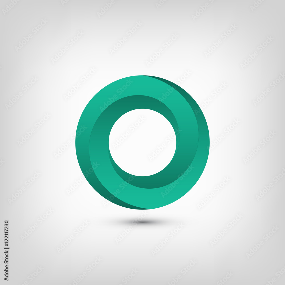 Impossible Circle. Impossible Object. Logo Template. Vector Illustration