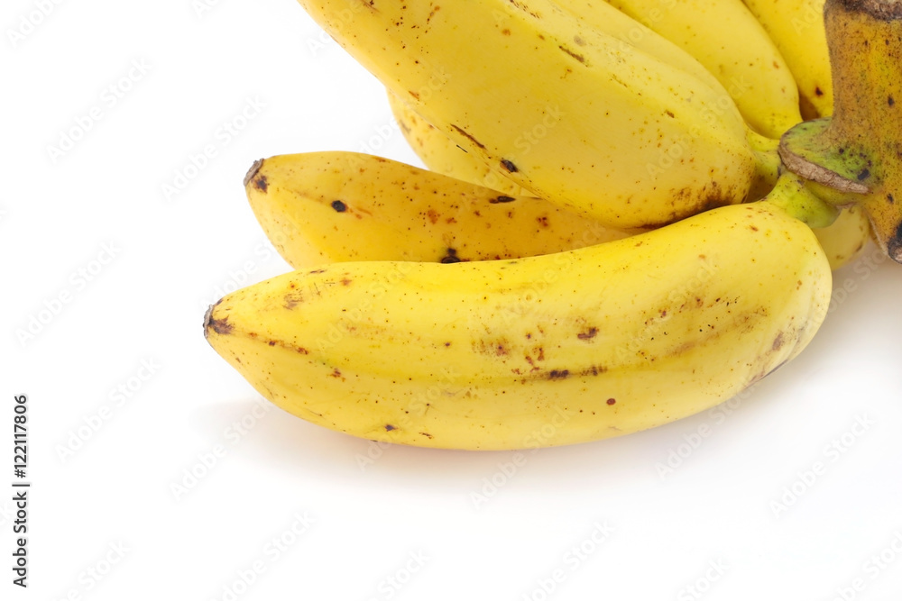Banana isolated on white background closeup, food Banana isolated on white background closeup, food