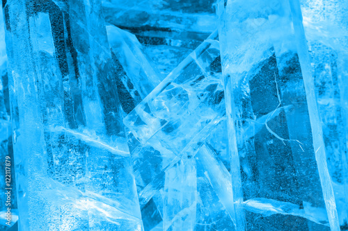 Giant colored ice crystals in blue from the ice festival harbin China