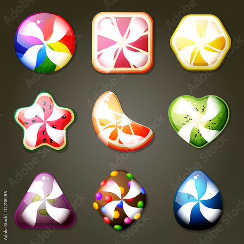 Set of Fruit Candies