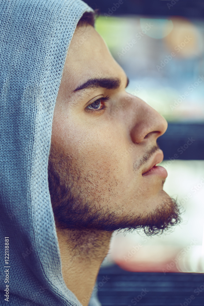 Premium Photo  Portrait of young attractive man with blue eyes