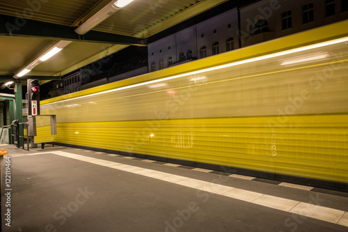 berlin subway metro at night