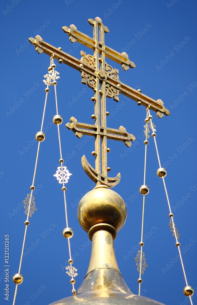 Cross in the Church of the Saviour on Spilled Blood in Saint Petersburg, Russia