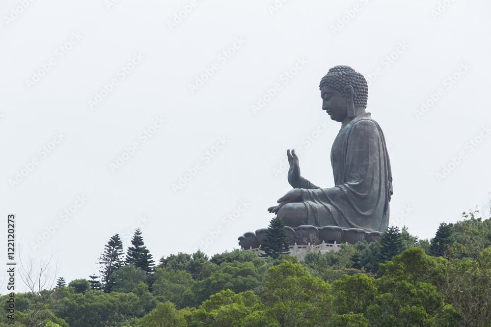 Fototapeta premium enormous Tian Tan Buddha at Po Lin Monastery in Hong Kong