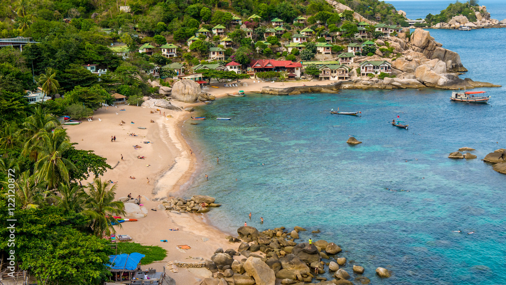 Obraz premium Tanote Bay with Beautiffull Coral Reef, Koh Tao, Thailand