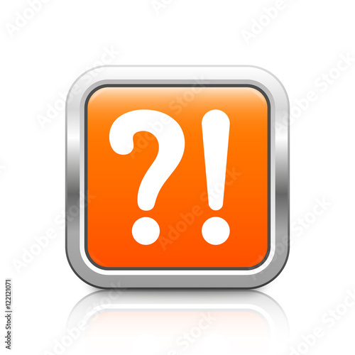 Questions & Answers – Glossy orange metal button with reflection