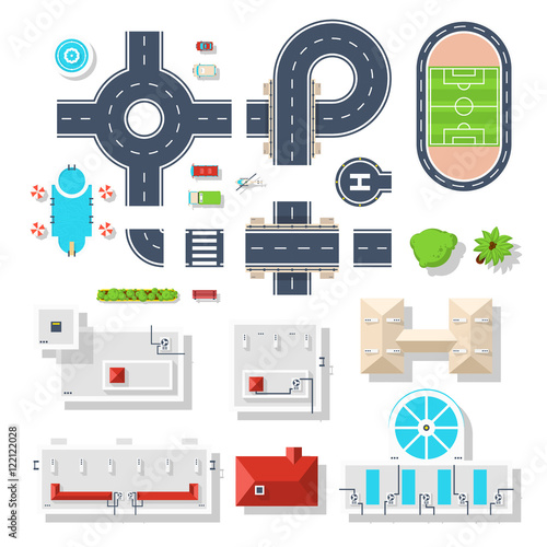 City Element Top View Set