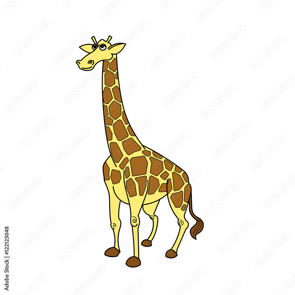 Obraz premium Giraffe african savannah animal cartoon vector