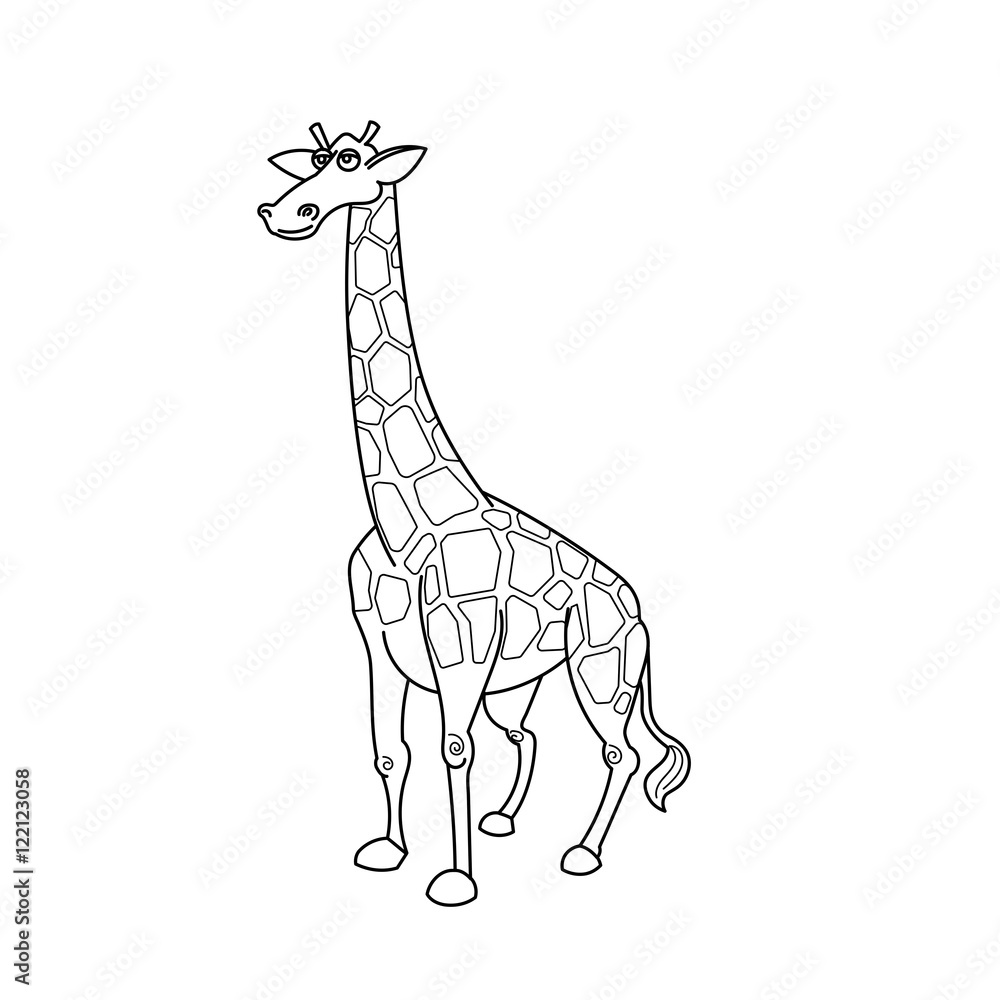 Coloring book giraffe african savannah animal Coloring book giraffe african savannah animal