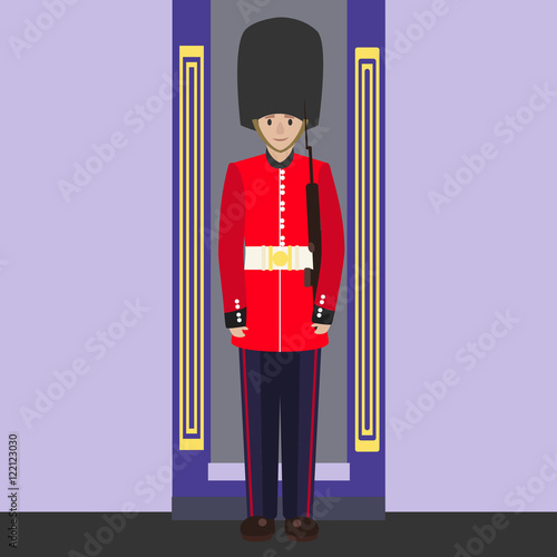 English guard cartoon vector illustration