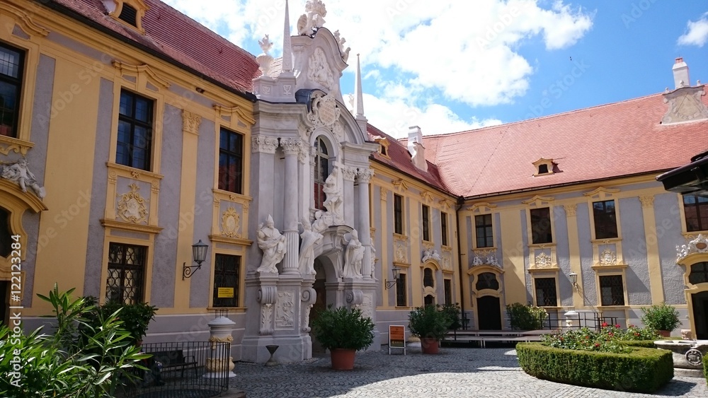 A view of the baroque abbey in Dürnstein, Austria