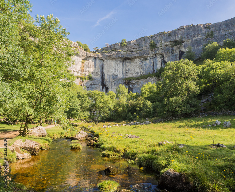 Fototapeta premium Amazing limestone rock formations at Mallham Cove, Mallham, Yorkshire, UK