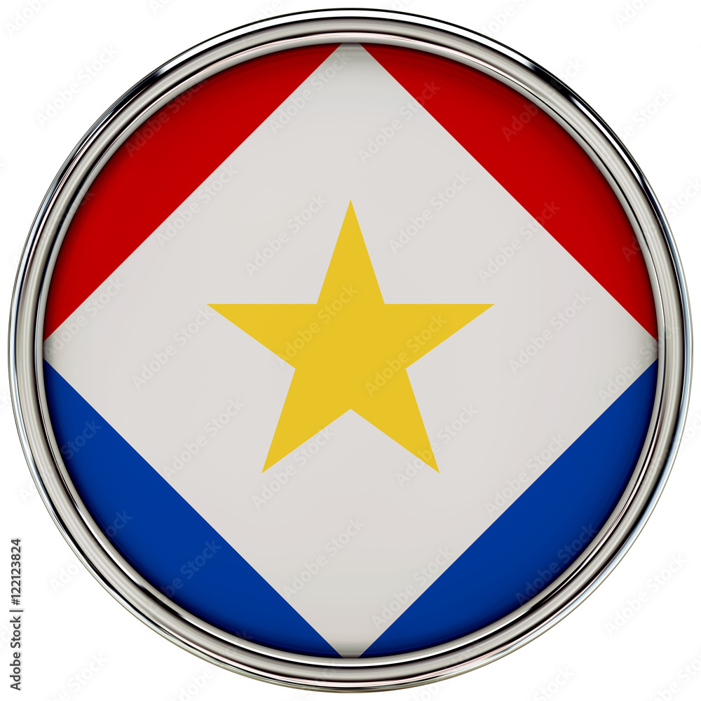 Saba island Flag Glossy Button/icon (3d rendering). Stock Illustration ...