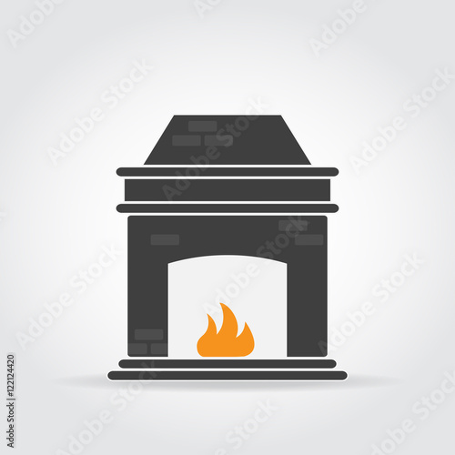 Fireplace Black Icon