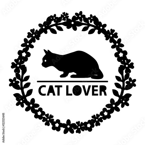 cat lover logo sign