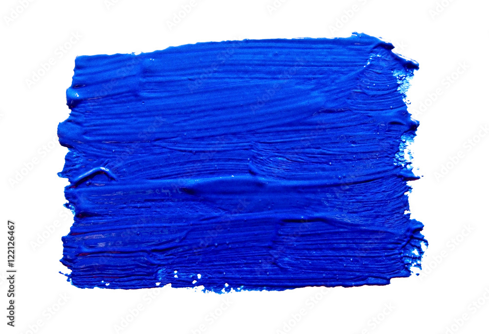 Fototapeta premium Blue strokes of the paint brush isolated