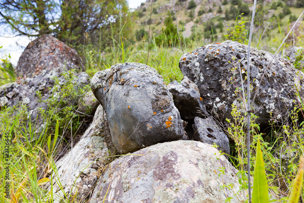 large stones in the mountains in nature large stones in the mountains in nature