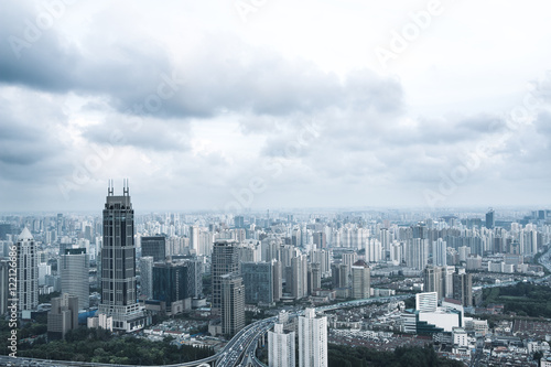 cityscape and skyline of shanghai