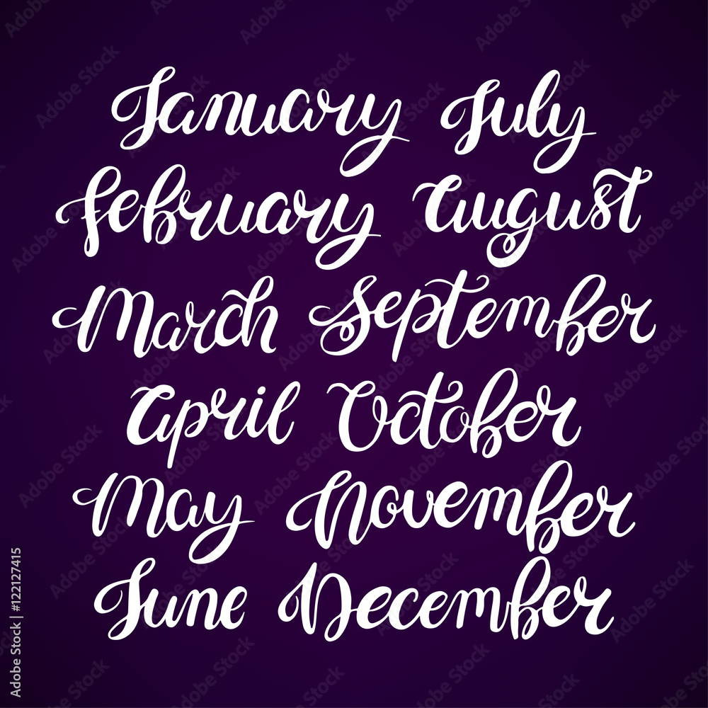 Month names of the year