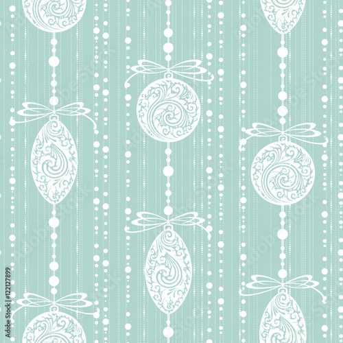 Winter vintage seamless background with ornamental