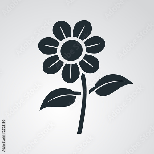 Icono plano flor en fondo degradado