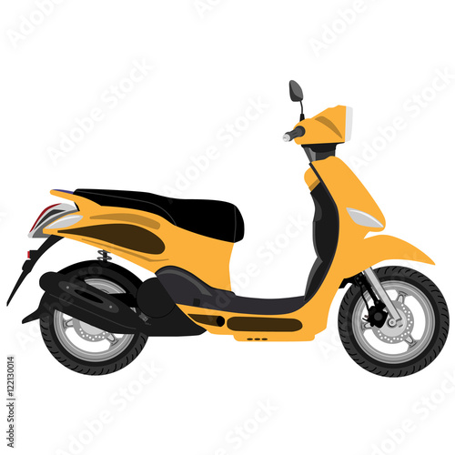 Orange delivery scooter