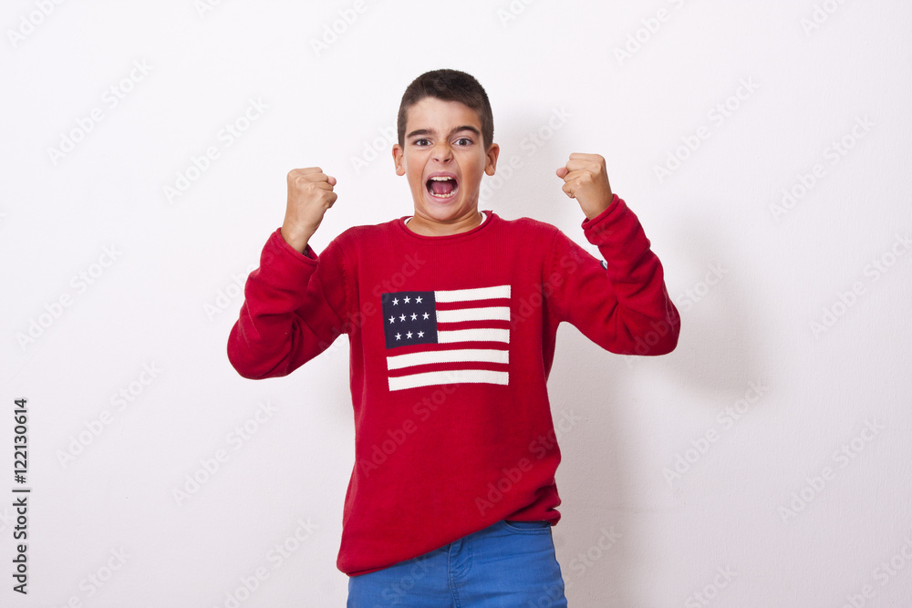 isolated child with an expression of anger isolated child with an expression of anger