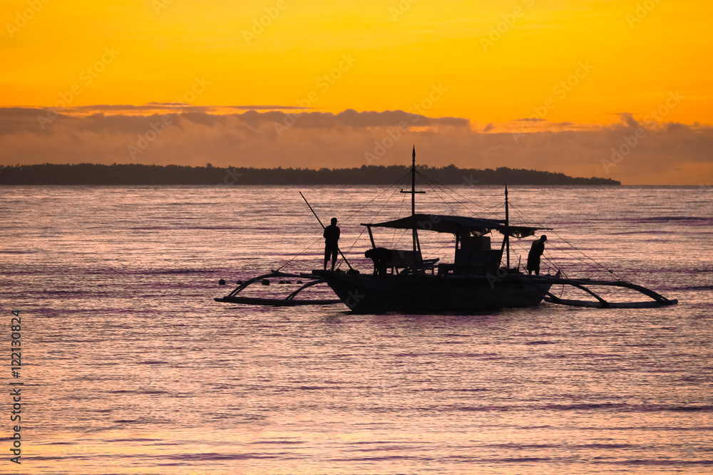 Fishing Boat at Sunset