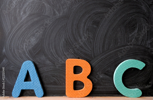 abc letters on blackboard