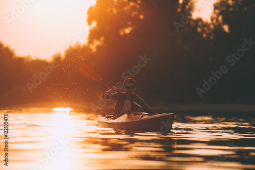 Kayaking is his lifestyle. 