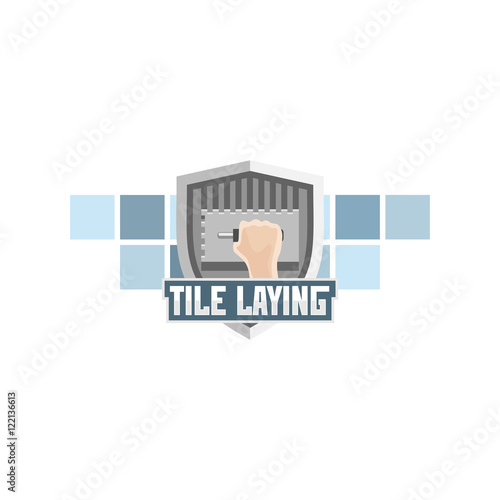 Tile laying logo emblem