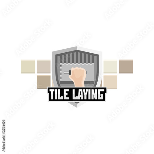 Tile laying logo vector
