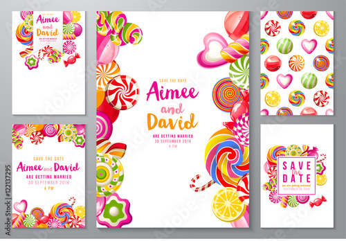 save the date backgrounds with candies