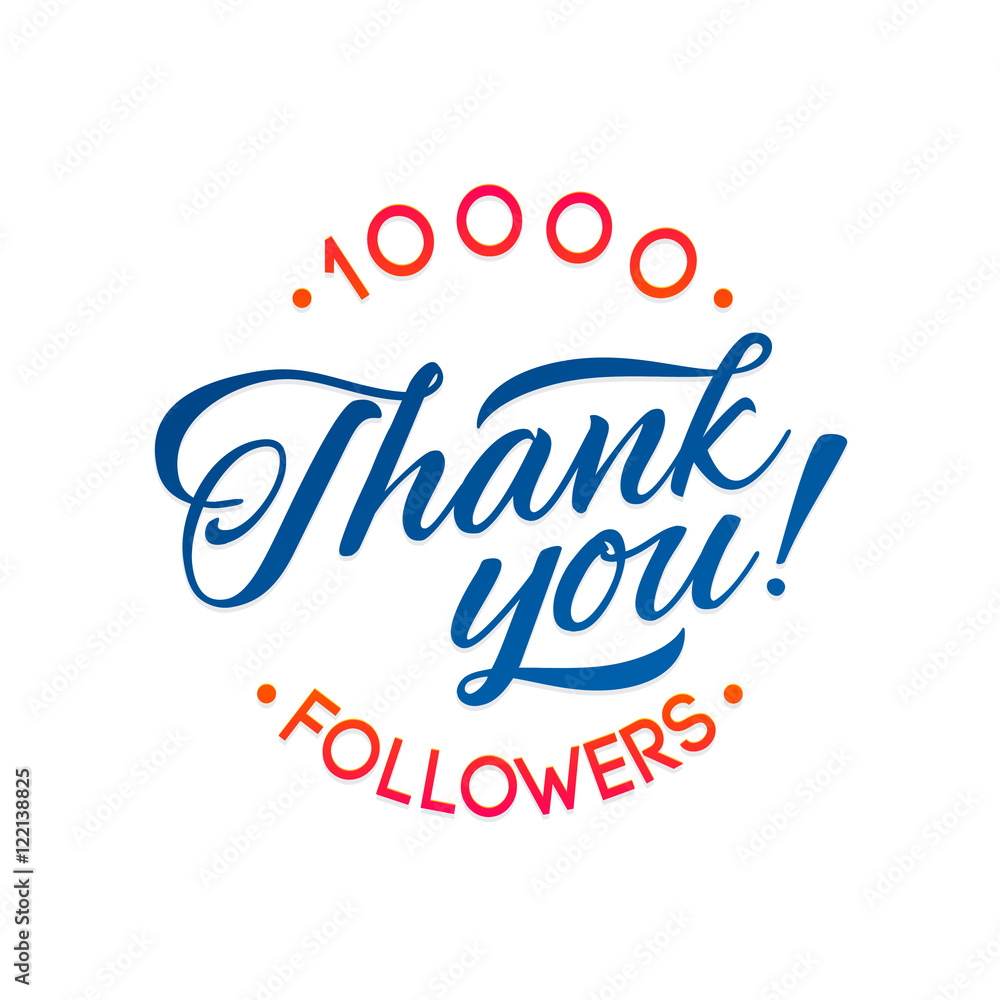 Thank you 10 000 followers card. Vector thanks design template for network friends and followers. Image for Social Networks. Web user celebrates a large number of subscribers or followers