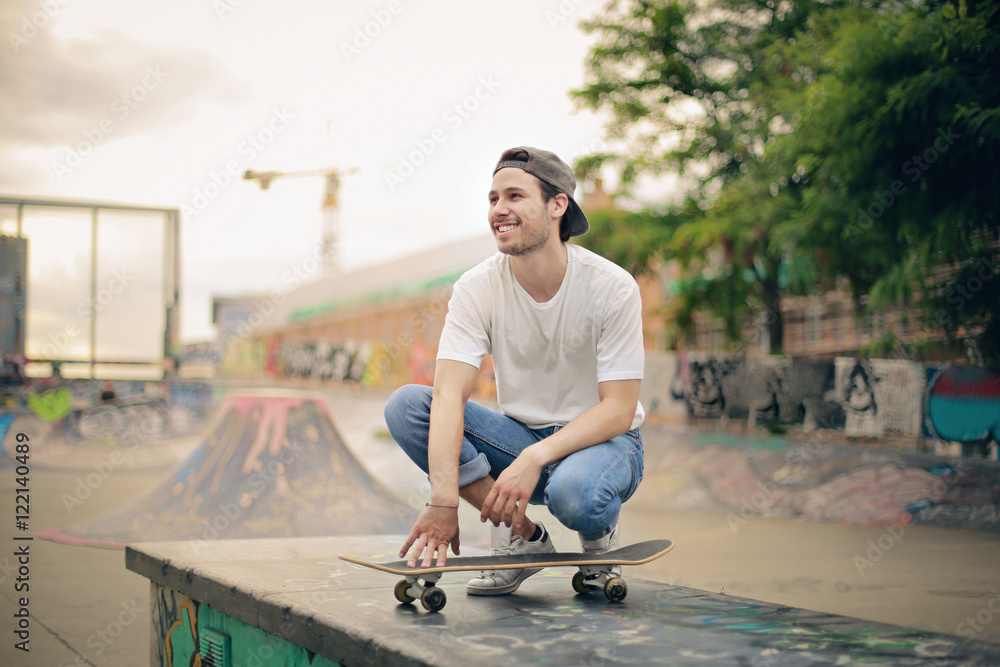 Having fun at the skatepark Having fun at the skatepark