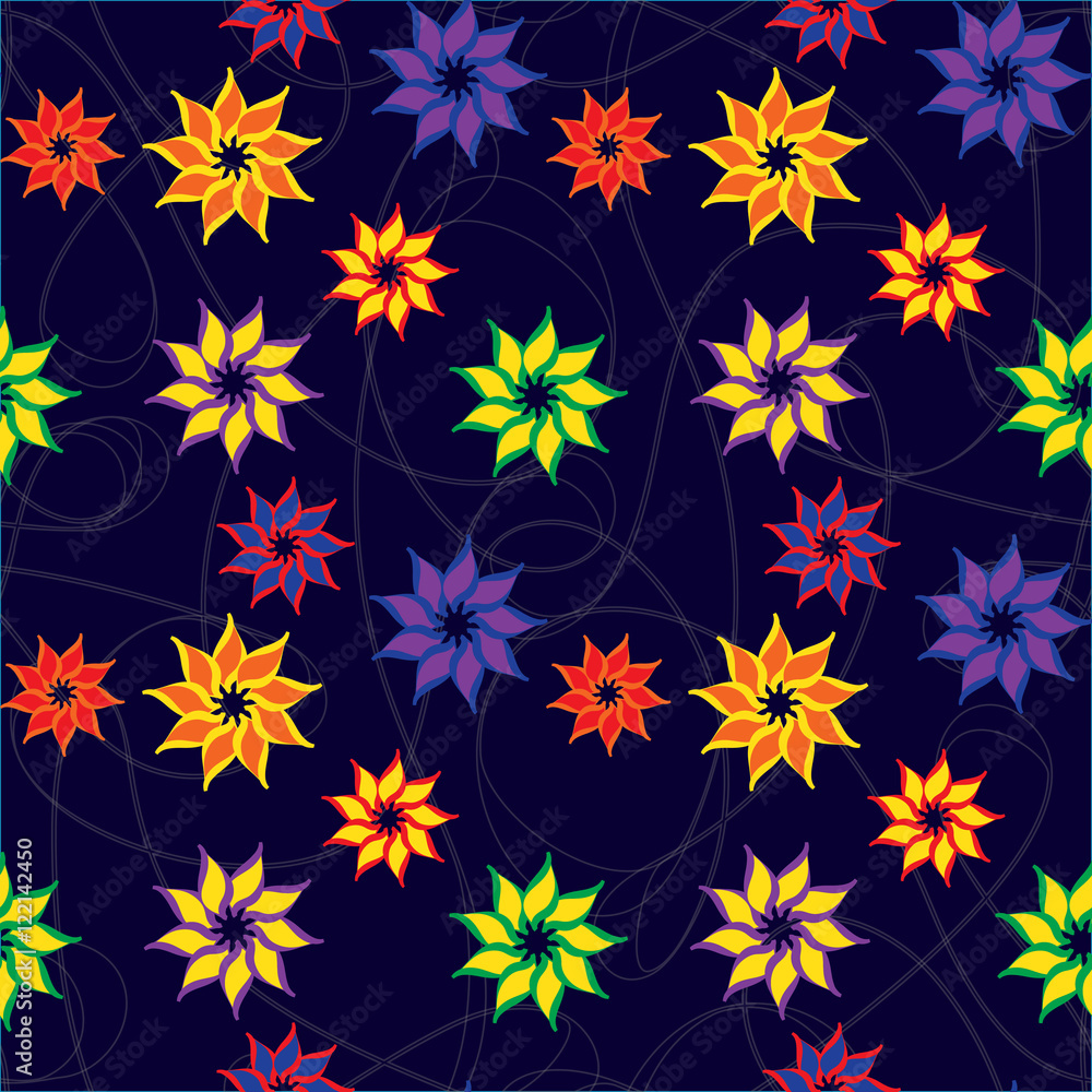 A complex vector seamless floral pattern. A complex vector seamless floral pattern.