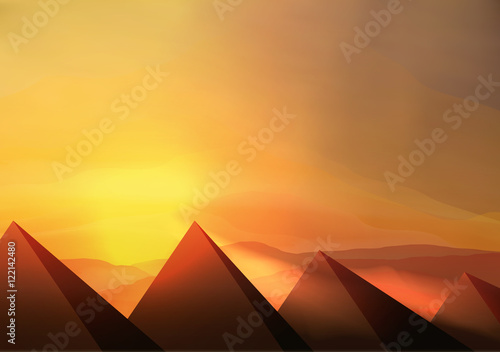 Abstract Pyramids and Sand Dunes - Vector Illustration