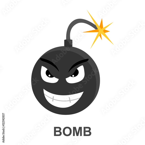 Bomb icon cartoon. Single PC icon from the big technology set.