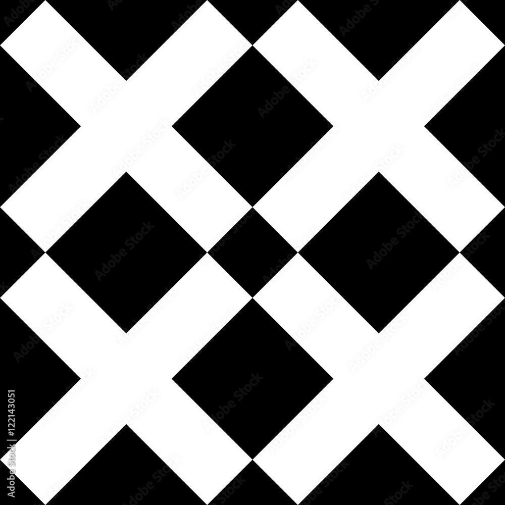 Tile black and white x cross vector pattern Tile black and white x cross vector pattern