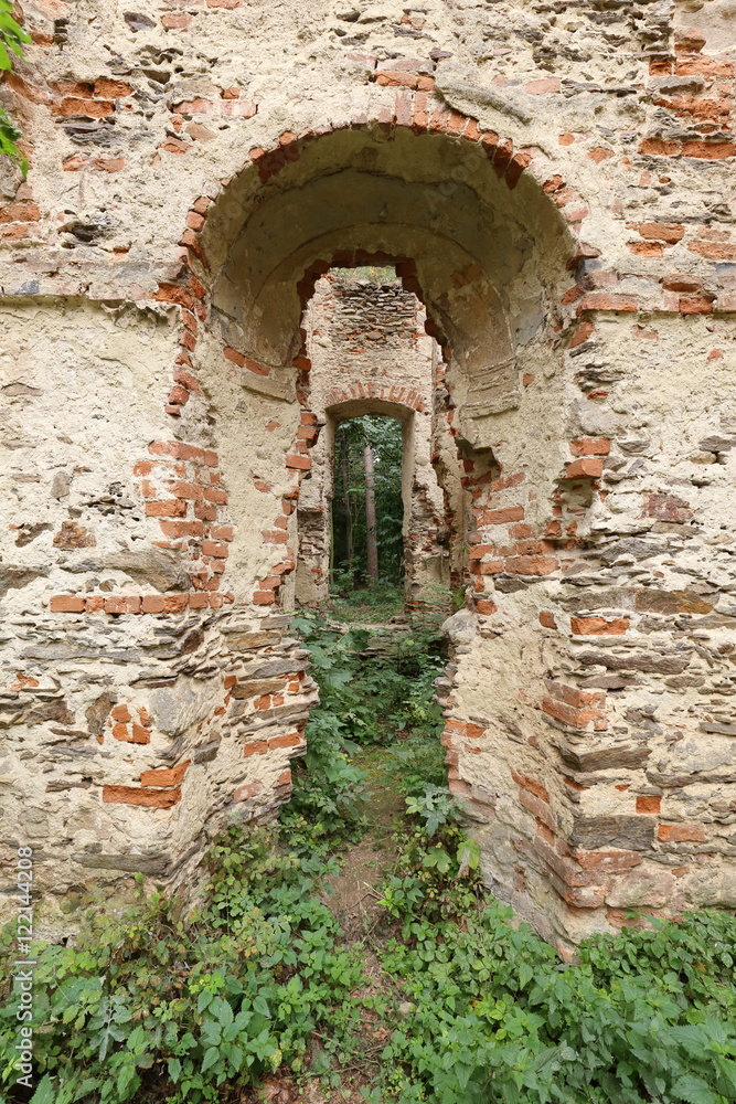 Old broken window portal