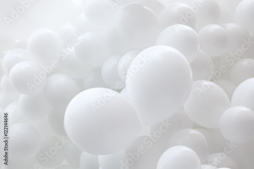 Background of many white balloons
