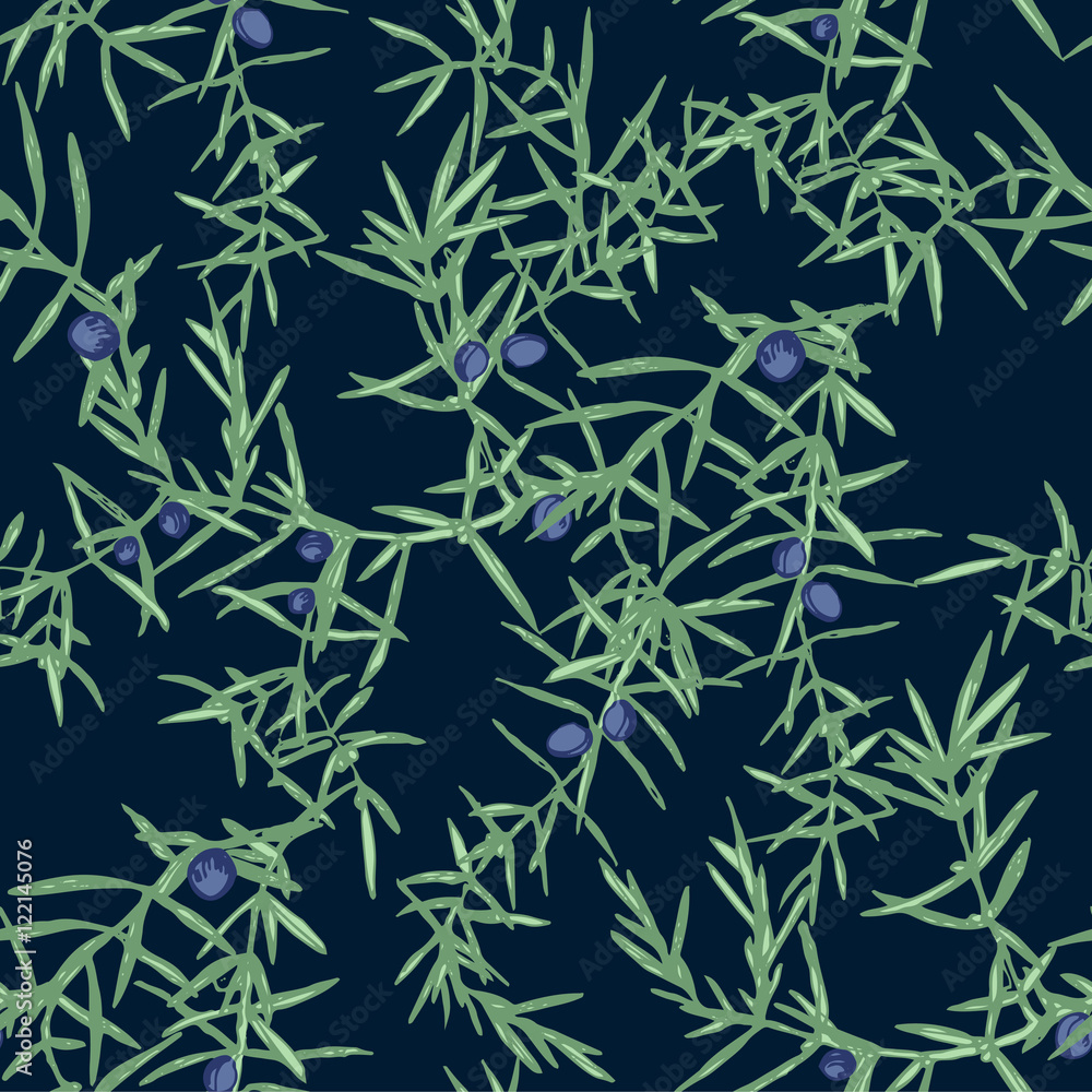 Seamless pattern with juniper brunches Seamless pattern with juniper brunches