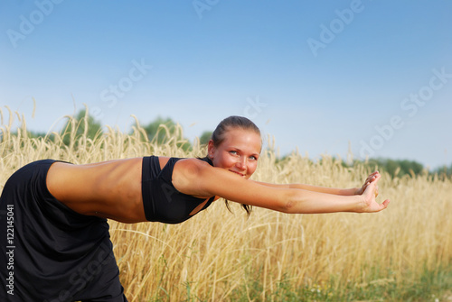 Young woman exercising